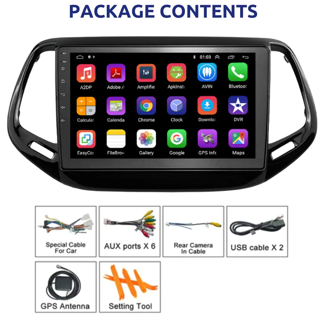 Daiko Multimedia Unit Wireless Carplay Android Auto For Jeep Compass 2017-2022