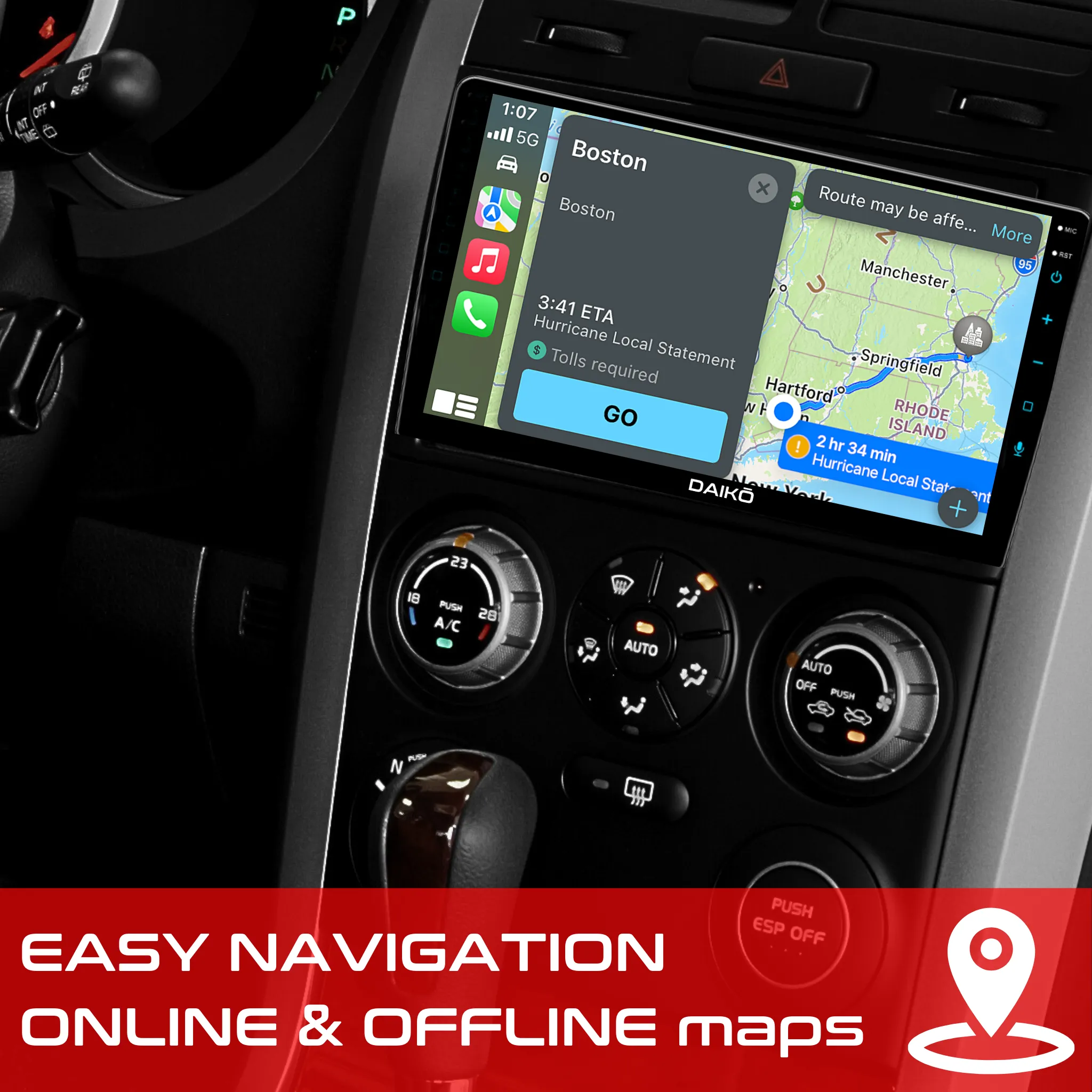 Daiko Multimedia Unit Wireless Carplay Android Auto GPS For Honda Shuttle 2014 