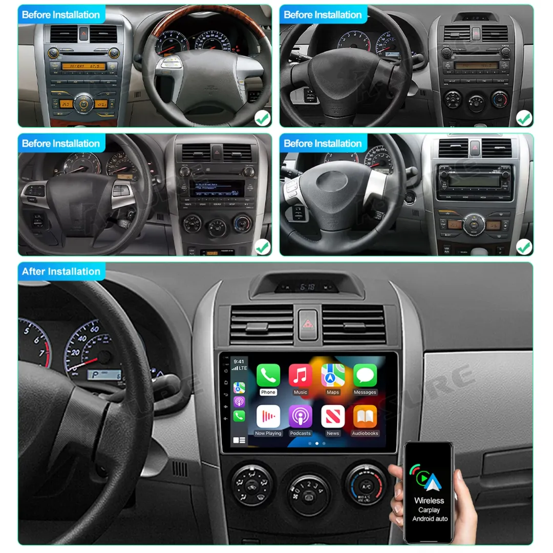 Daiko Multimedia Unit Wireless Carplay Android Auto GPS For Toyota Corolla