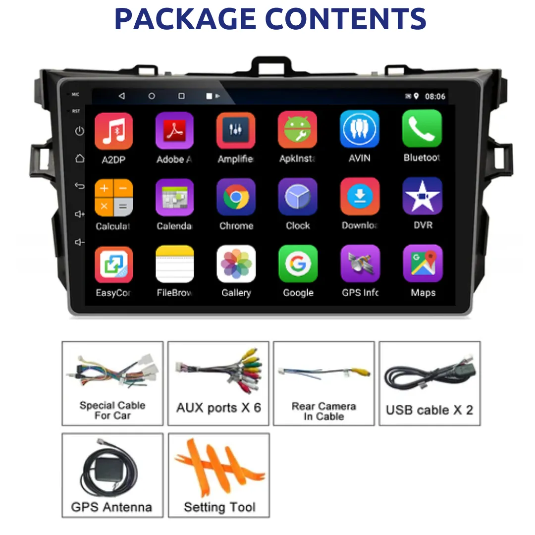 Daiko Multimedia Unit Wireless Carplay Android Auto GPS For Toyota Corolla