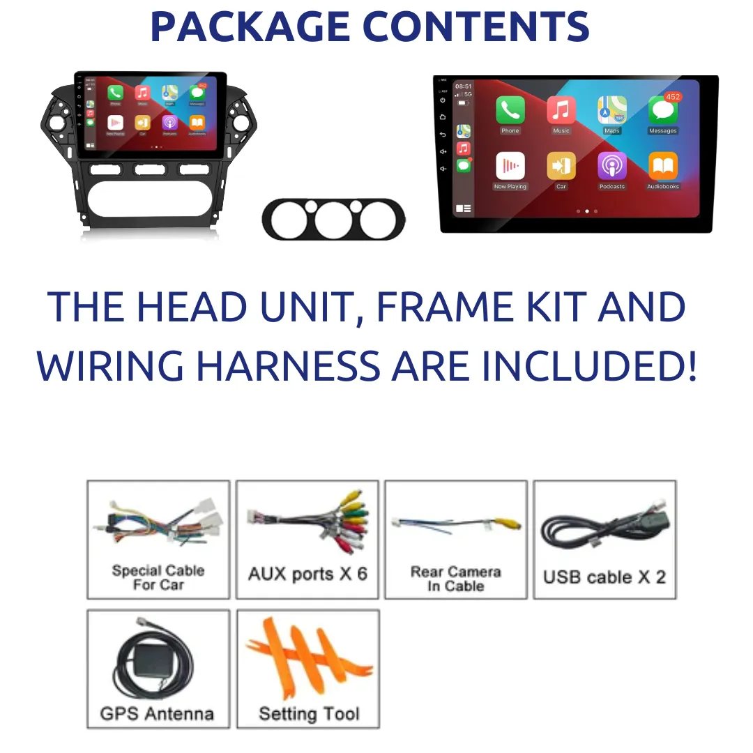 Daiko PRO Car Stereo Wireless Carplay Android Auto For Ford Mondeo 2011-2015