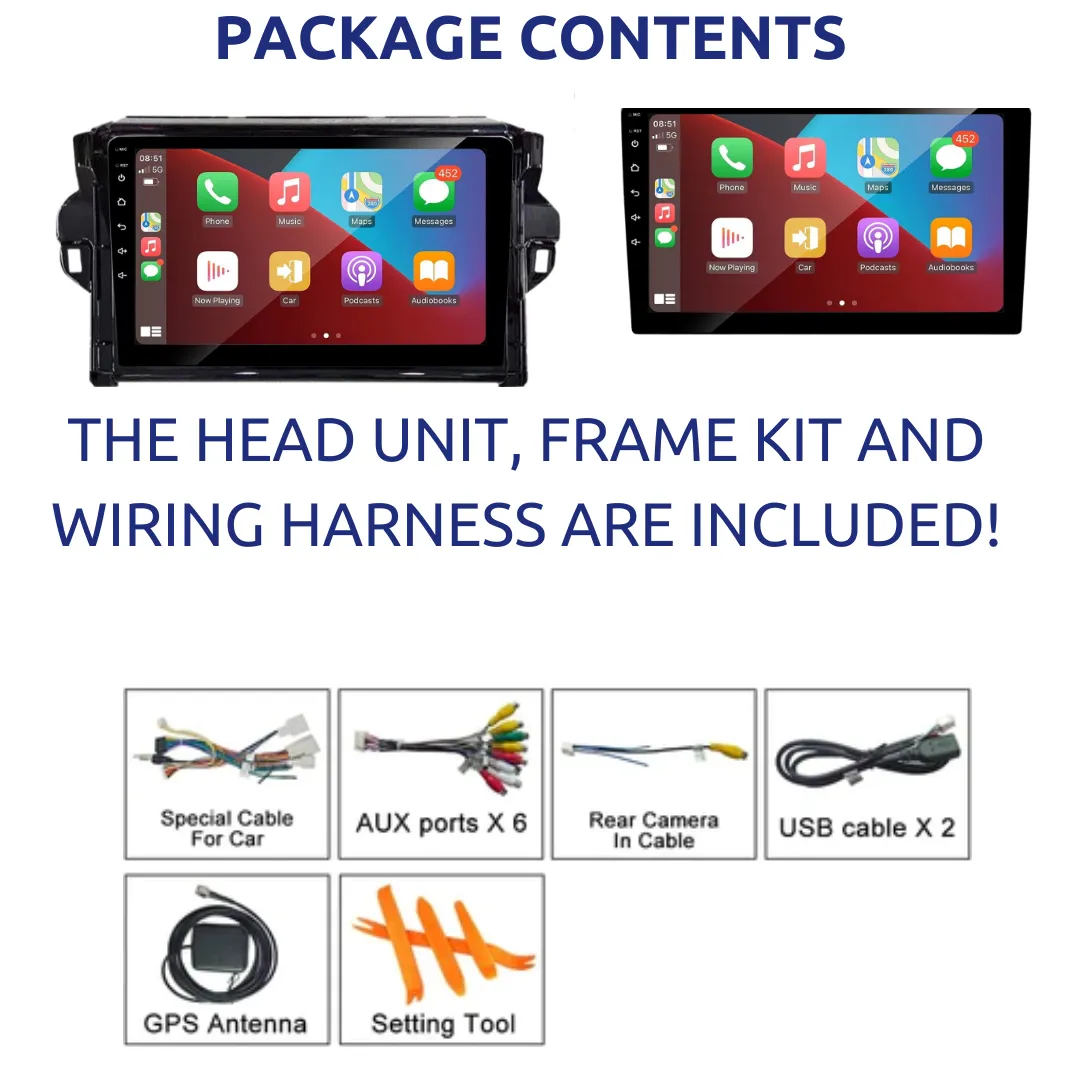 Daiko X Car Stereo Carplay Android Auto For Toyota Fortuner Highlander 2015-2020