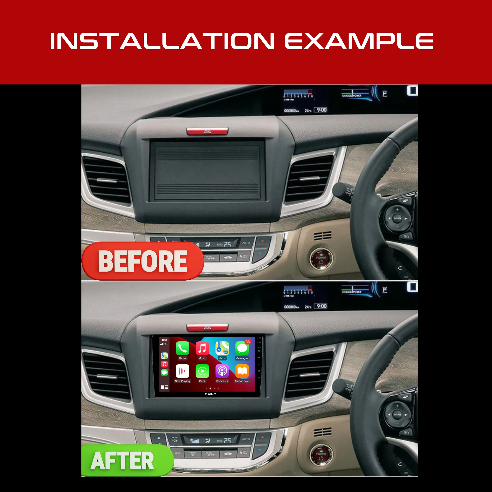 Daiko X Car Stereo Wireless Carplay Android 2GB RAM   32GB Auto 2GB RAM   32GB For Honda Jade 2013