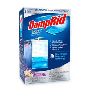DampRid Lavender Vanilla Hanging Absorber, 3 Pack New