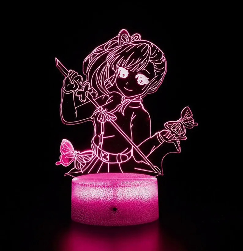 Demon Slayer Kanao Tsuyuri 3D Anime Anime Touch Sensor 7 Colour mode LED Light / Lamp