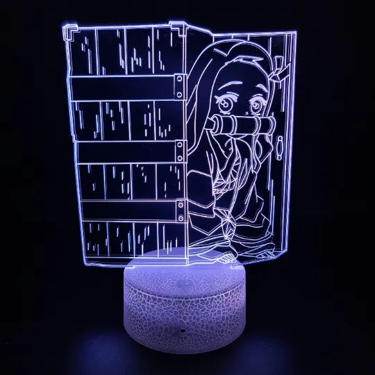 Demon Slayer Nezuko Kamado 3D Anime Anime Touch Sensor 7 Colour mode LED Light / Lamp