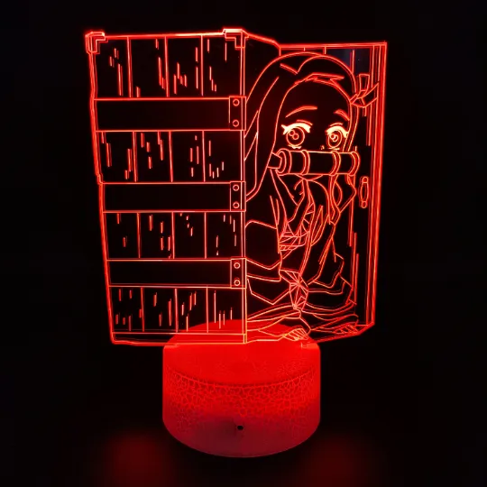 Demon Slayer Nezuko Kamado 3D Anime Anime Touch Sensor 7 Colour mode LED Light / Lamp