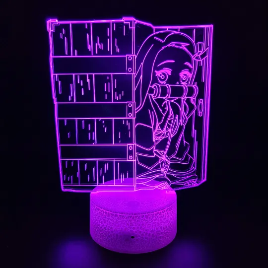 Demon Slayer Nezuko Kamado 3D Anime Anime Touch Sensor 7 Colour mode LED Light / Lamp