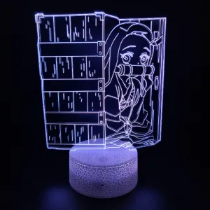 Demon Slayer Nezuko Kamado 3D Anime Anime Touch Sensor 7 Colour mode LED Light / Lamp