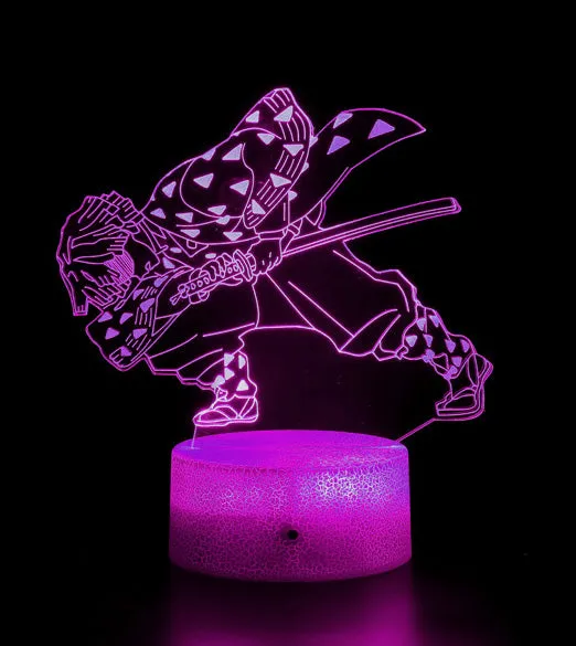 Demon Slayer Zenitsu Agatsuma 3D Anime Touch Sensor 7 Colour mode LED Light / Lamp