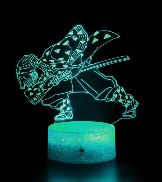Demon Slayer Zenitsu Agatsuma 3D Anime Touch Sensor 7 Colour mode LED Light / Lamp
