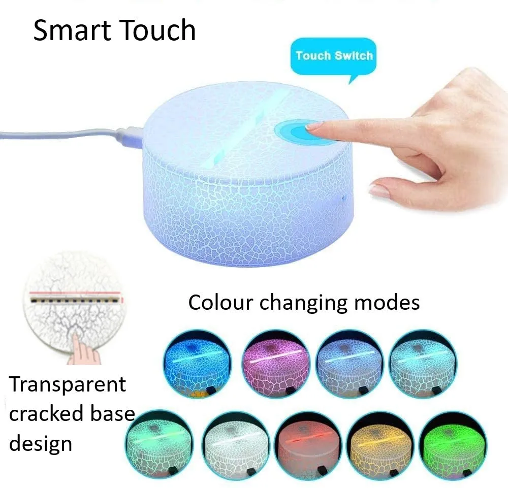 Demon Slayer Zenitsu Agatsuma 3D Anime Touch Sensor 7 Colour mode LED Light / Lamp