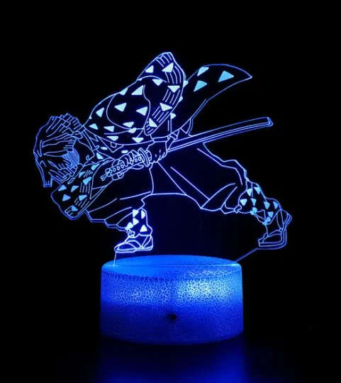 Demon Slayer Zenitsu Agatsuma 3D Anime Touch Sensor 7 Colour mode LED Light / Lamp