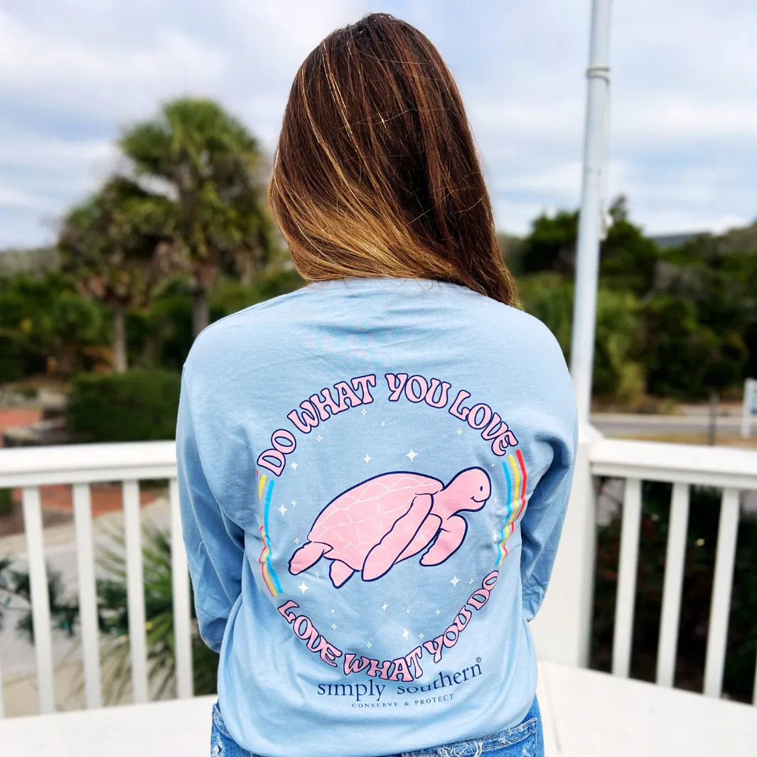 Do What You Love Long Sleeve Sea Turtle Tracking T-Shirt by Simply Southern