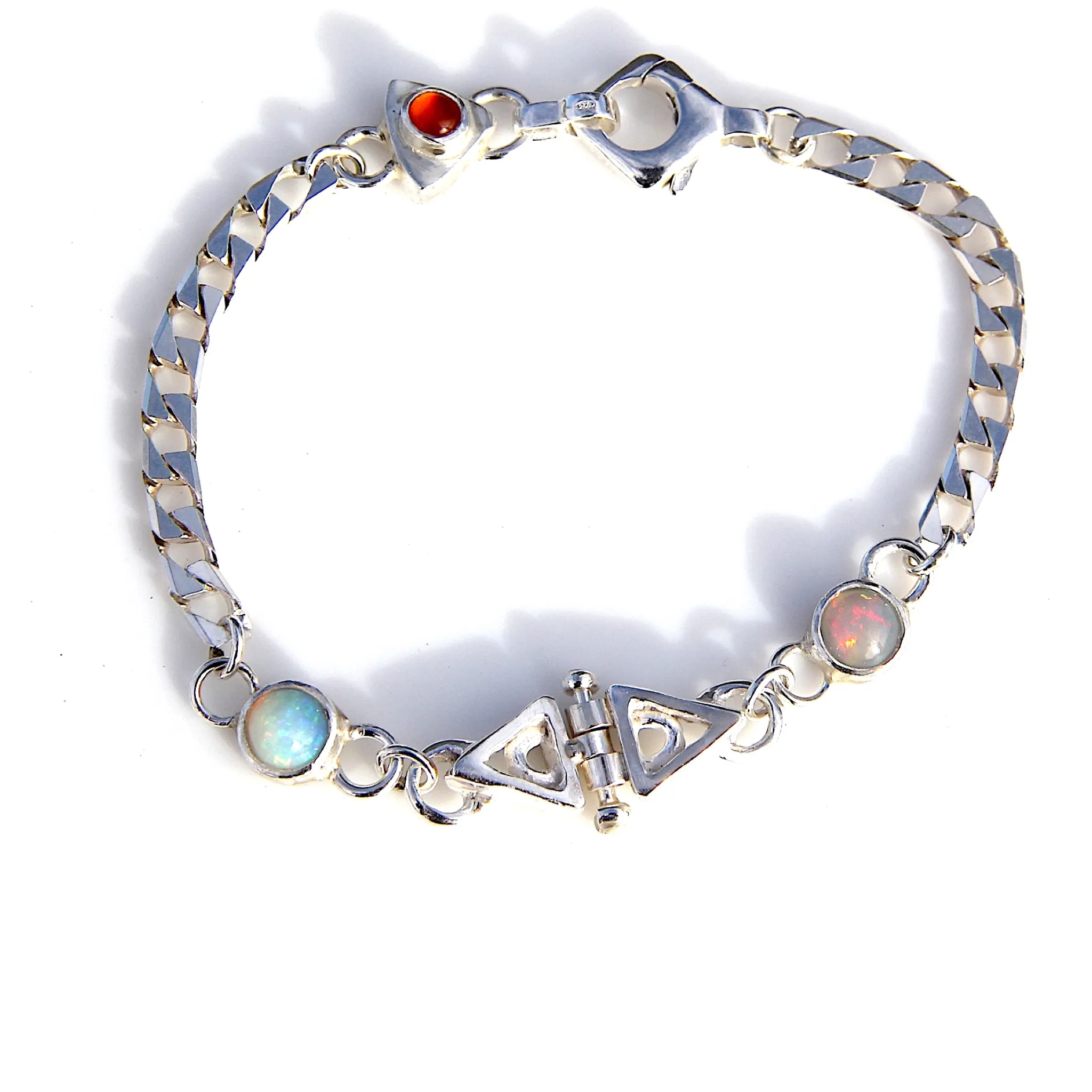 Double Opal Hinged Bracelet