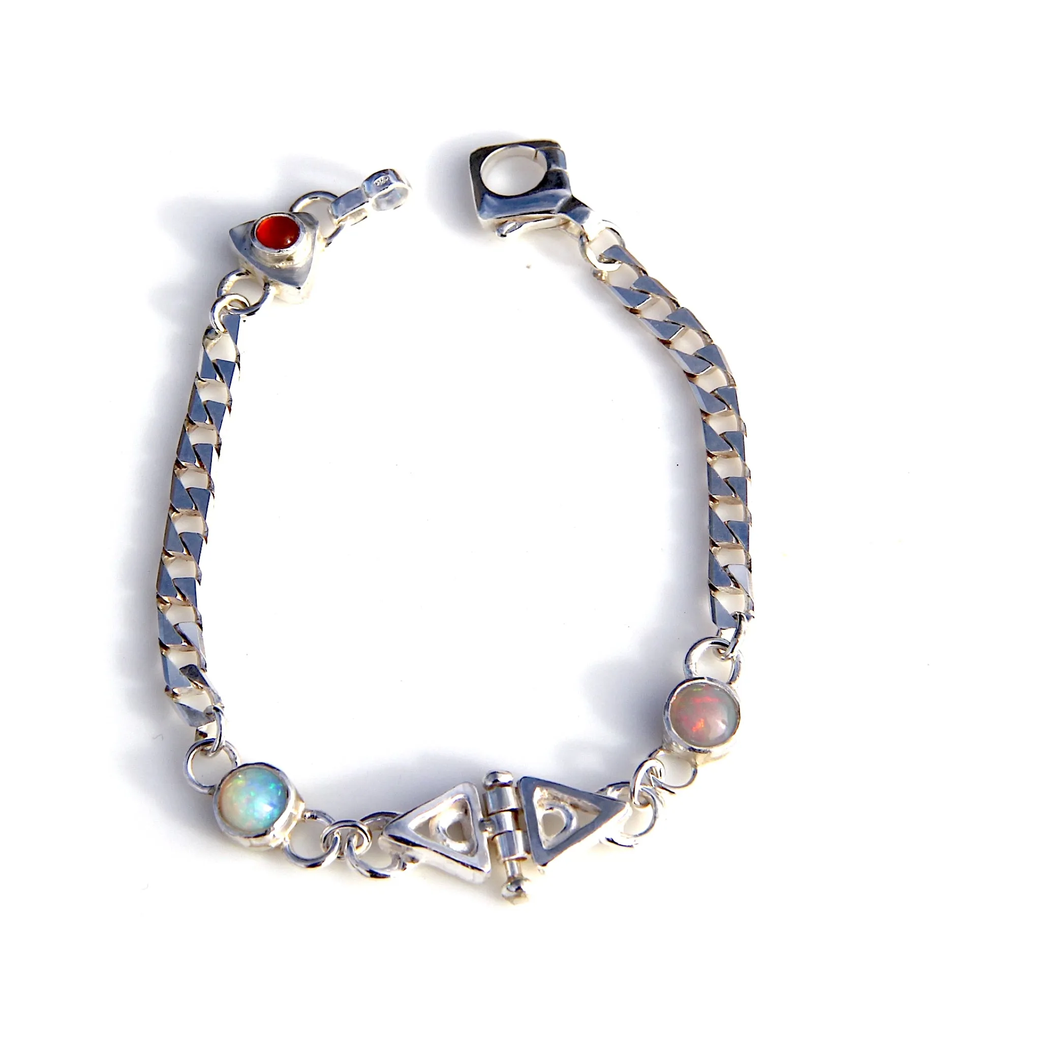 Double Opal Hinged Bracelet