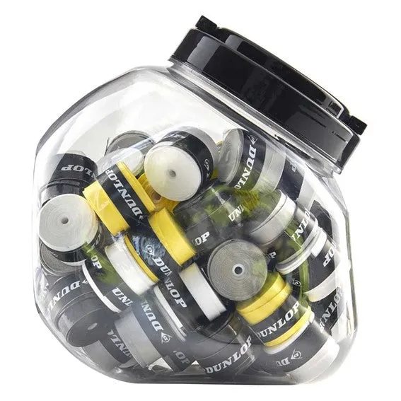 Dunlop Gecko Tac Overgrip Tub Of 60 Grips (Assorted colours)