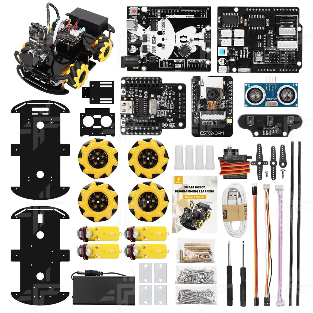 ESP32Cam Starter Kit Programmable Obstacle Avoidance Tracking Smart Camera Robot Car Kit For Arduino