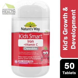 [Expiry: 03/2026] Nature's Way Kids Smart Iron   Vitamin C 50 Chewable Tablets