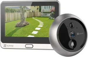 EZVIZ Wireless Video Doorbell Camera, 1080P Doorviewer with 4.3 inch Color Screen, Rechargeable Battery up to 90 Days, PIR Motion Detection, 2 Way Video Call, Night Vision, Cloud/256G SD Storage DP2C