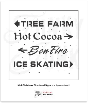 FJ172 Funky Junk's Old Sign Stencils Mini Christmas Directional Signs stencil