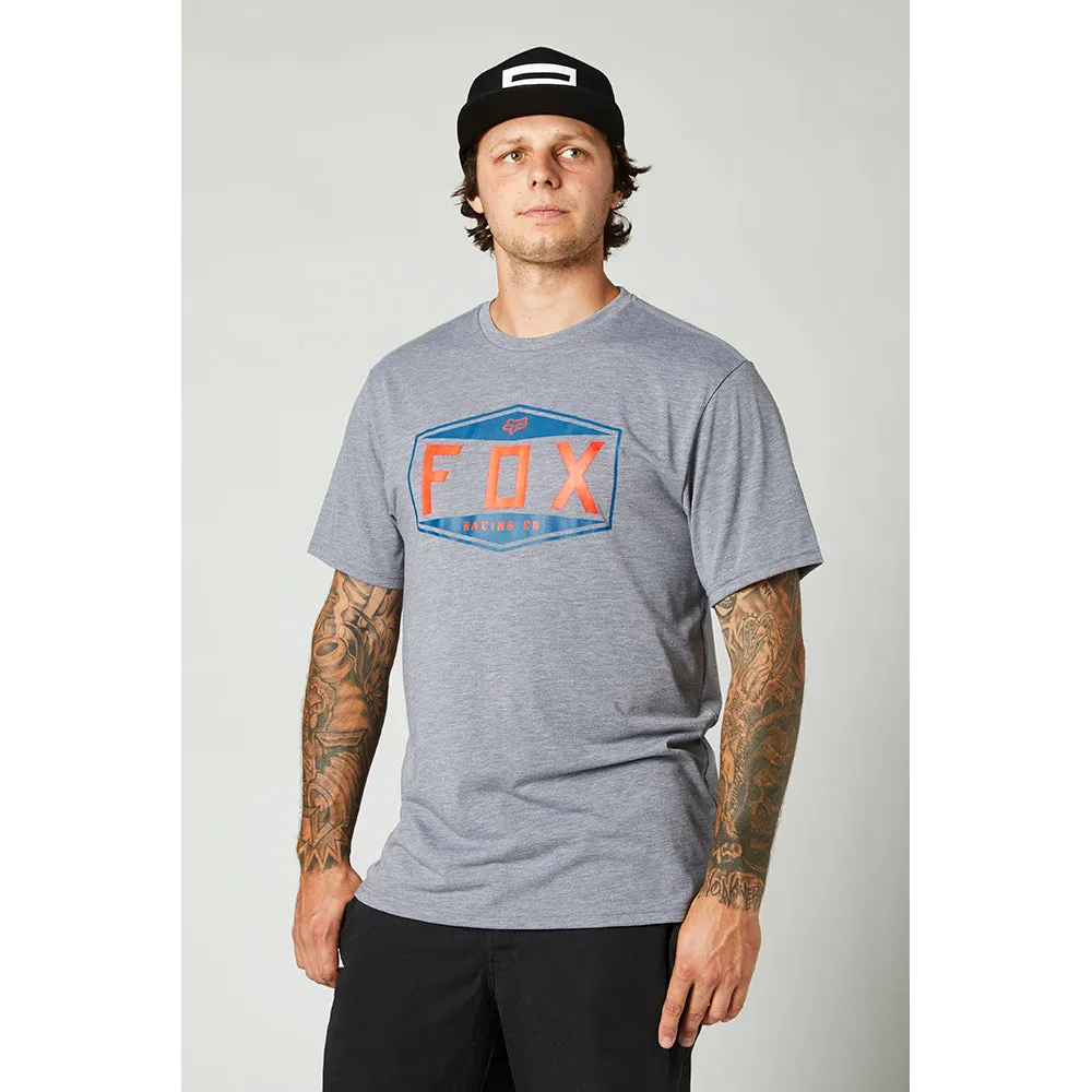 FOX EMBLEM SS TECH TEE [HEATHER GRAPHITE] L