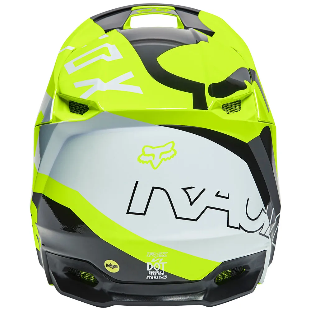 FOX YOUTH V1 SKEW HELMET ECE [FLO YELLOW]