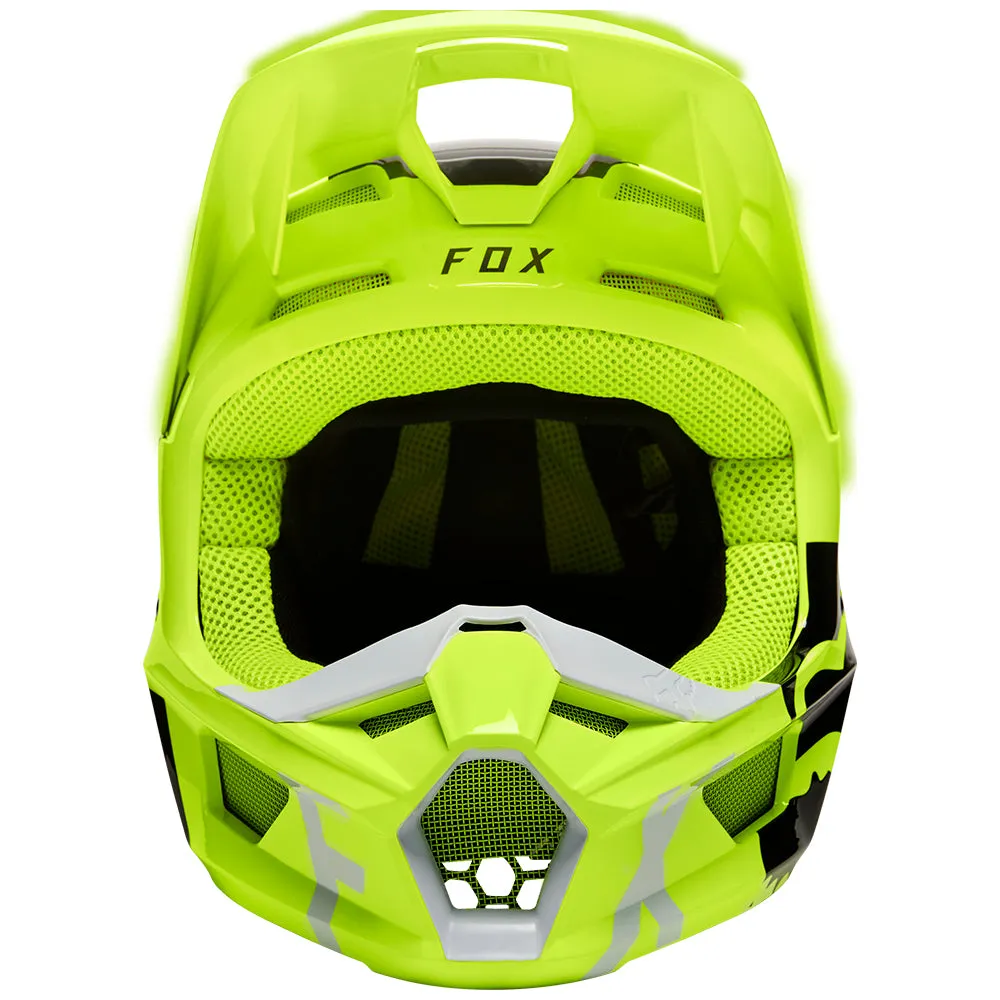 FOX YOUTH V1 SKEW HELMET ECE [FLO YELLOW]