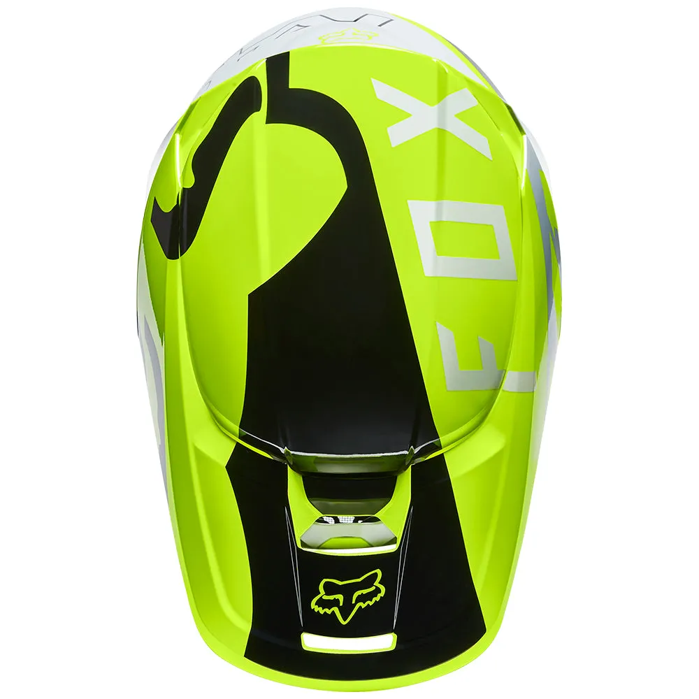 FOX YOUTH V1 SKEW HELMET ECE [FLO YELLOW]