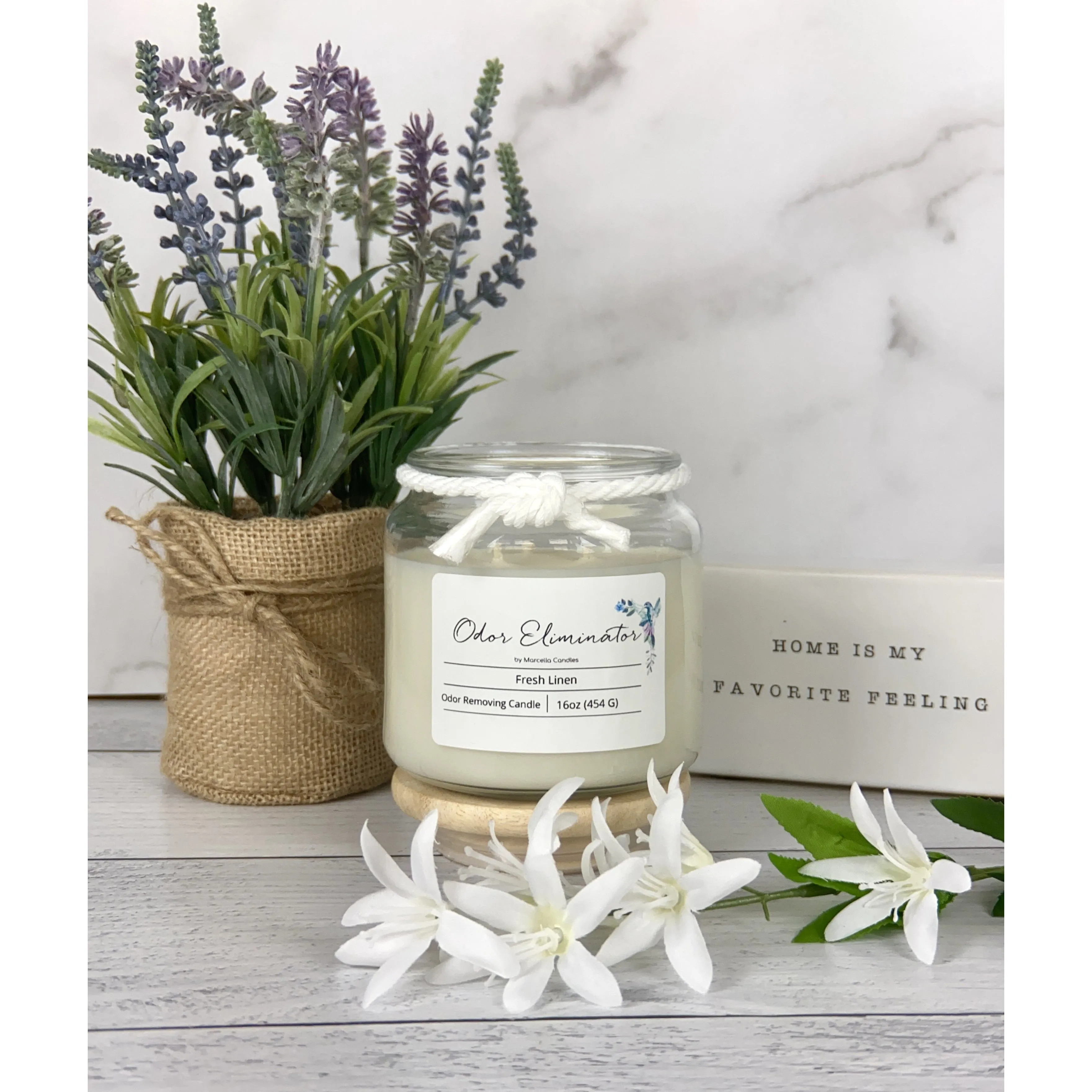 Fresh Linen Odor Eliminator Soy Candle