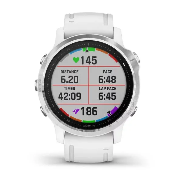 Garmin Fenix 6S Silver with White Strap