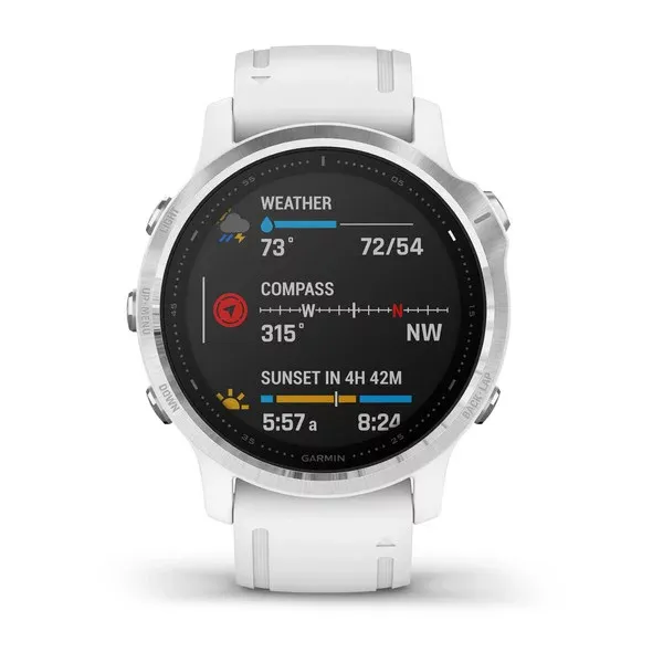 Garmin Fenix 6S Silver with White Strap
