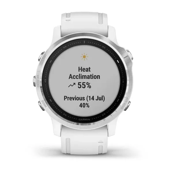 Garmin Fenix 6S Silver with White Strap