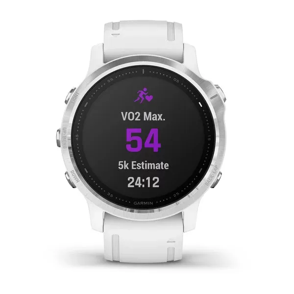 Garmin Fenix 6S Silver with White Strap