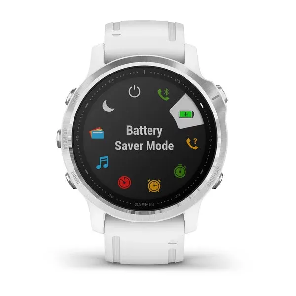 Garmin Fenix 6S Silver with White Strap