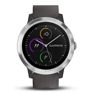 Garmin Stainless Steel Vivoactive 3 Smartwatch with Band (Black)