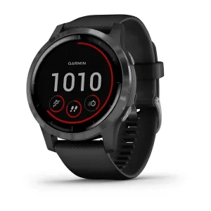 Garmin Vivoactive 4 Slate Silicone Band With Stainless Steel Bezel