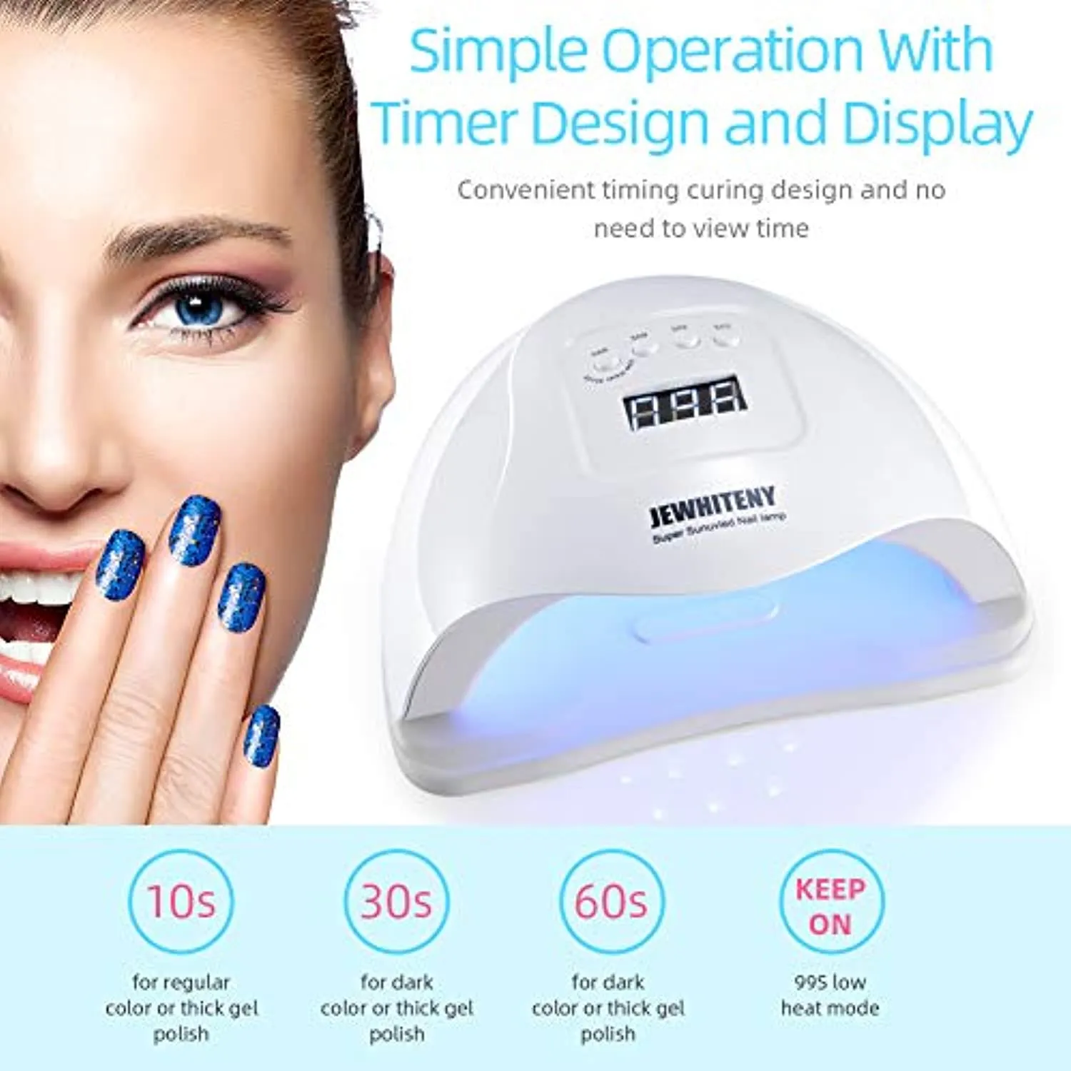 Gel UV LED Nail Lamp, Nail Dryer 80W Gel Nail Polish UV Nail Light manciure/Pedicure Sun Light Curing Lamp with 4 Timers Professional Nail Art Tools