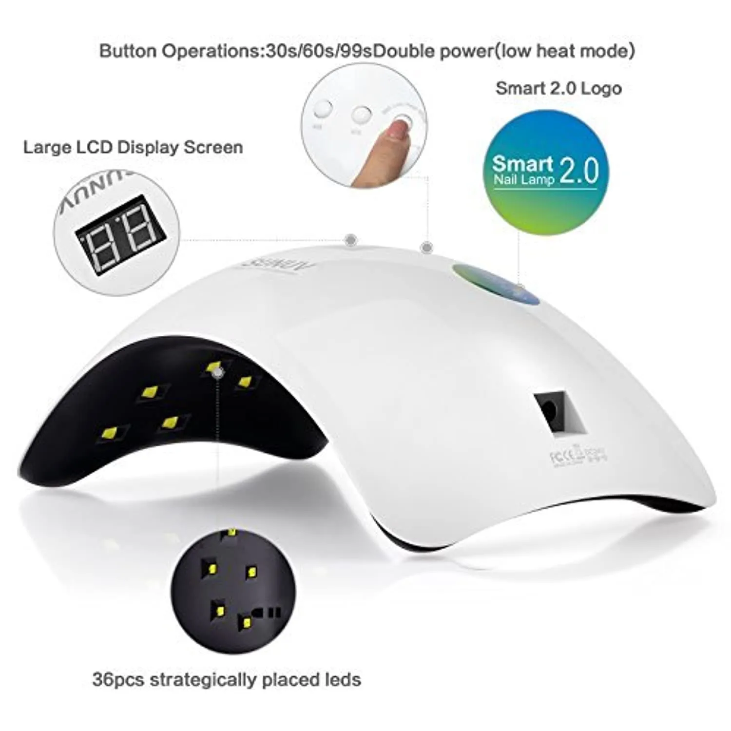 Gel UV LED Nail Lamp,SUNUV Nail Dryer 36W Gel Curing Light for Nail Polish with Aotu Sensor 3 Timers SUN8