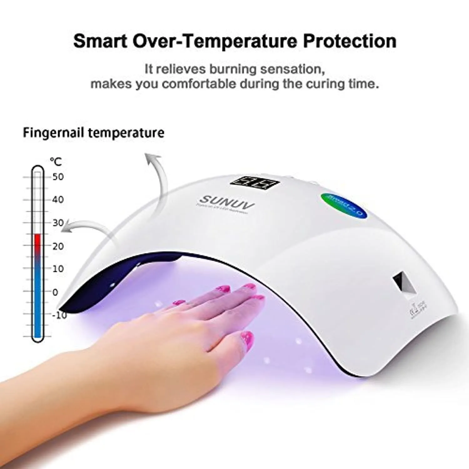 Gel UV LED Nail Lamp,SUNUV Nail Dryer 36W Gel Curing Light for Nail Polish with Aotu Sensor 3 Timers SUN8