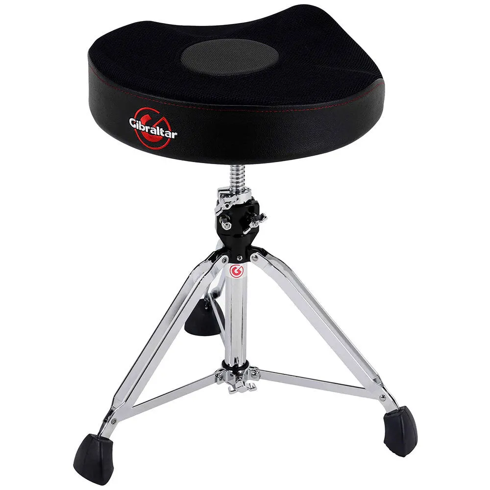 Gibraltar 9600 Series Drum Throne with Oversized Airtech Mesh Moto-Style Seat with Thigh Cutouts