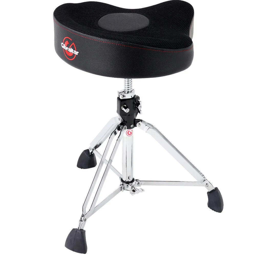 Gibraltar 9600 Series Drum Throne with Oversized Airtech Mesh Moto-Style Seat with Thigh Cutouts
