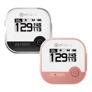 GolfBuddy aim V10 Talking Golf GPS Rangefinder Black/Chrome (AIM-V10-CR)