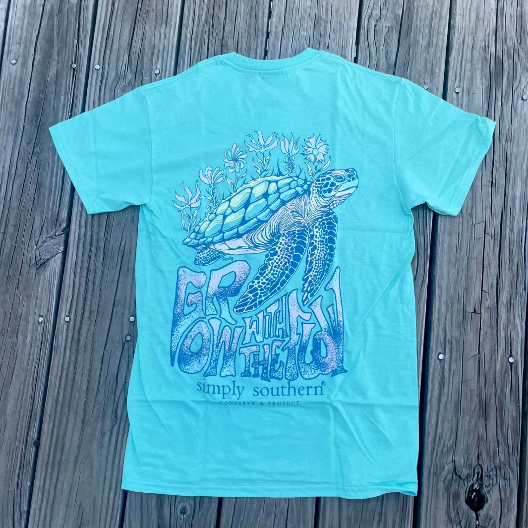 Grow With The Flow Sea Turtle Tracking T-Shirt by Simply Southern
