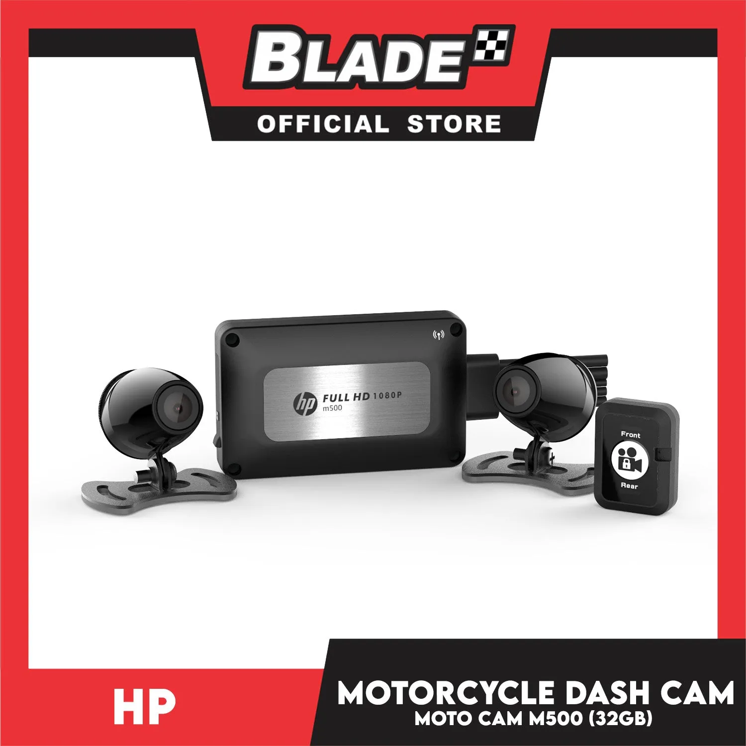 HP Motorcycle Camera m500 Dual Channel 1080P Full  HD with 32gb Micro Sd Card