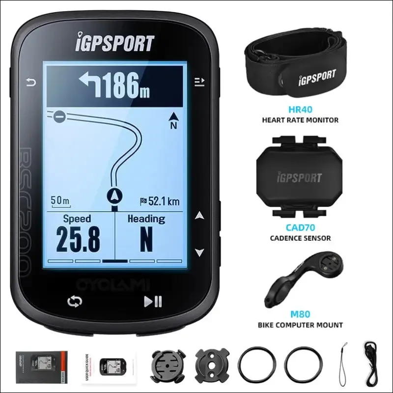 Igpsport bsc200 gps cycling computer - wireless speedometer with route navigation and stopwatch