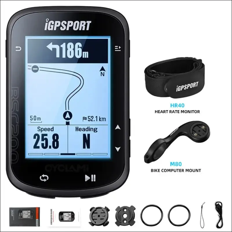 Igpsport bsc200 gps cycling computer - wireless speedometer with route navigation and stopwatch