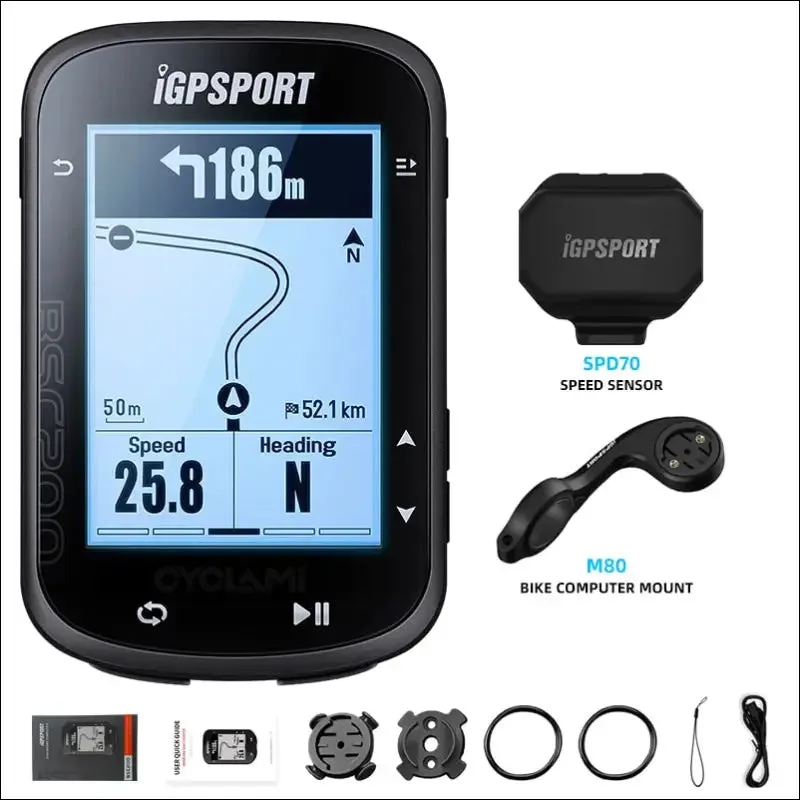 Igpsport bsc200 gps cycling computer - wireless speedometer with route navigation and stopwatch