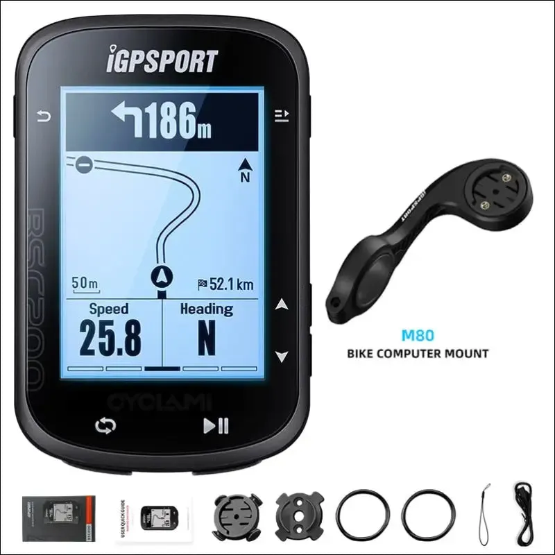 Igpsport bsc200 gps cycling computer - wireless speedometer with route navigation and stopwatch