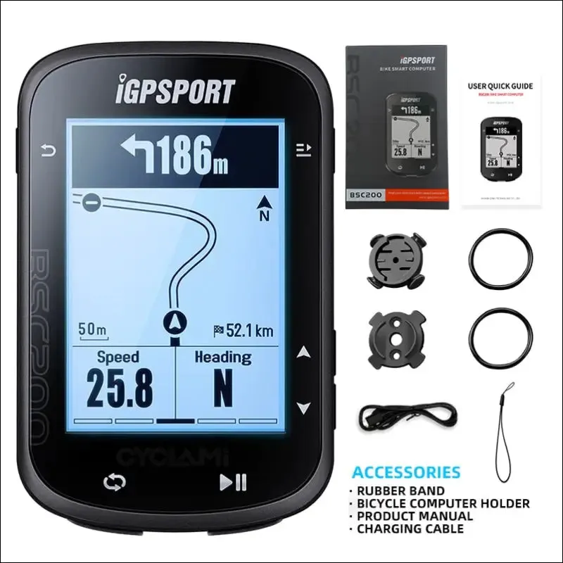 Igpsport bsc200 gps cycling computer - wireless speedometer with route navigation and stopwatch